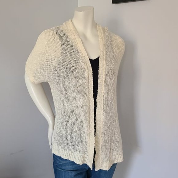 Anthropologie Sun & Shadow - Short Sleeve Weave Cardigan - Picture 1 of 8